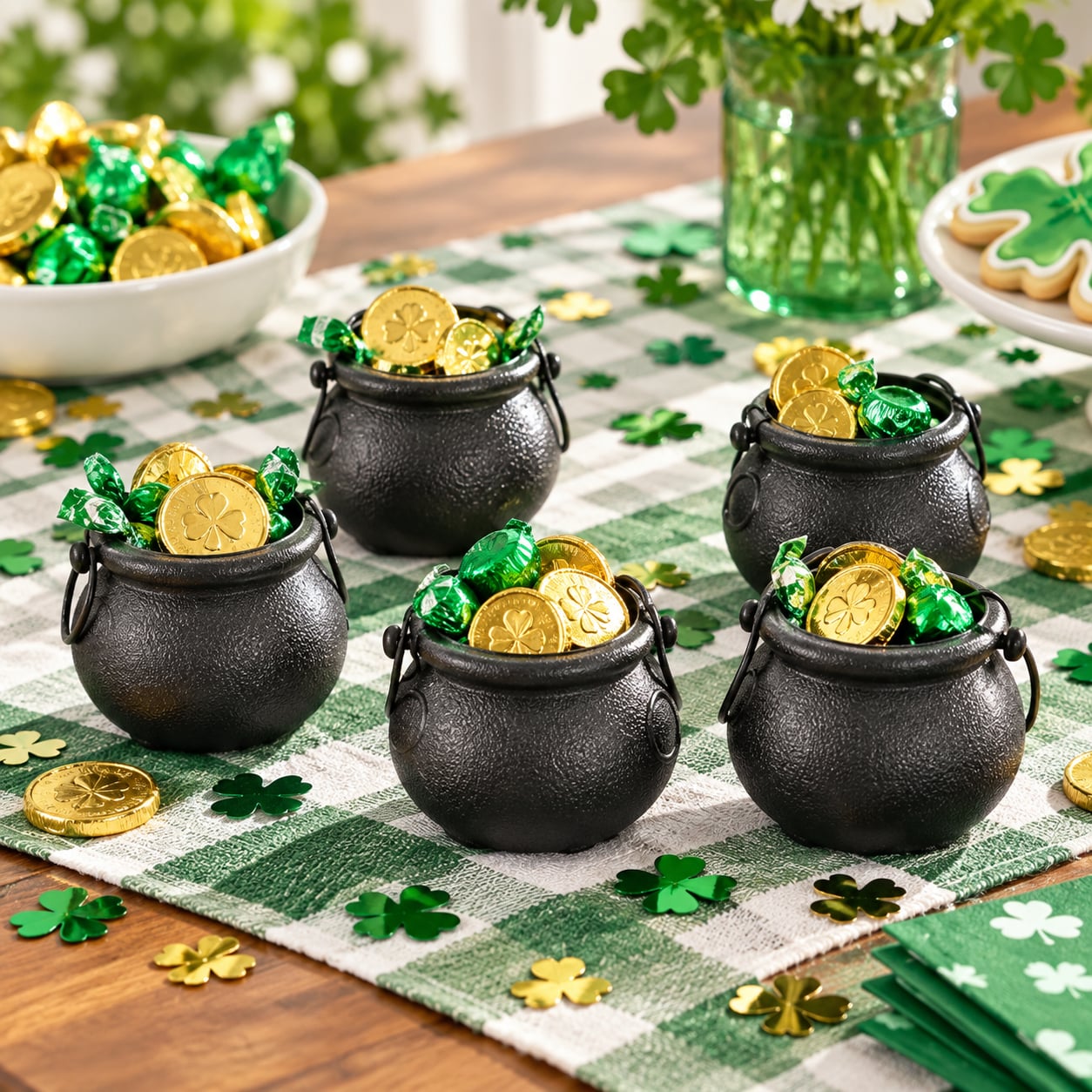 Black Mini Candy Kettles Cauldrons 12-Pack Holiday Theme Party Favors 6