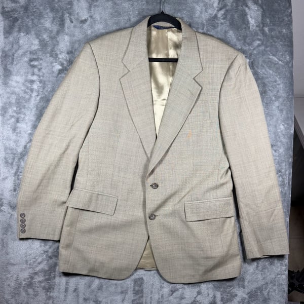 Jos A Bank Executive Blazer 42 100% Wool Made Poland Beige/Tan Sport Coat