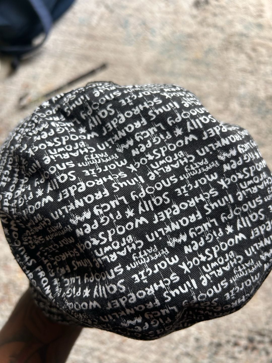 Snoopy Bucket Hat black and white reversible 5