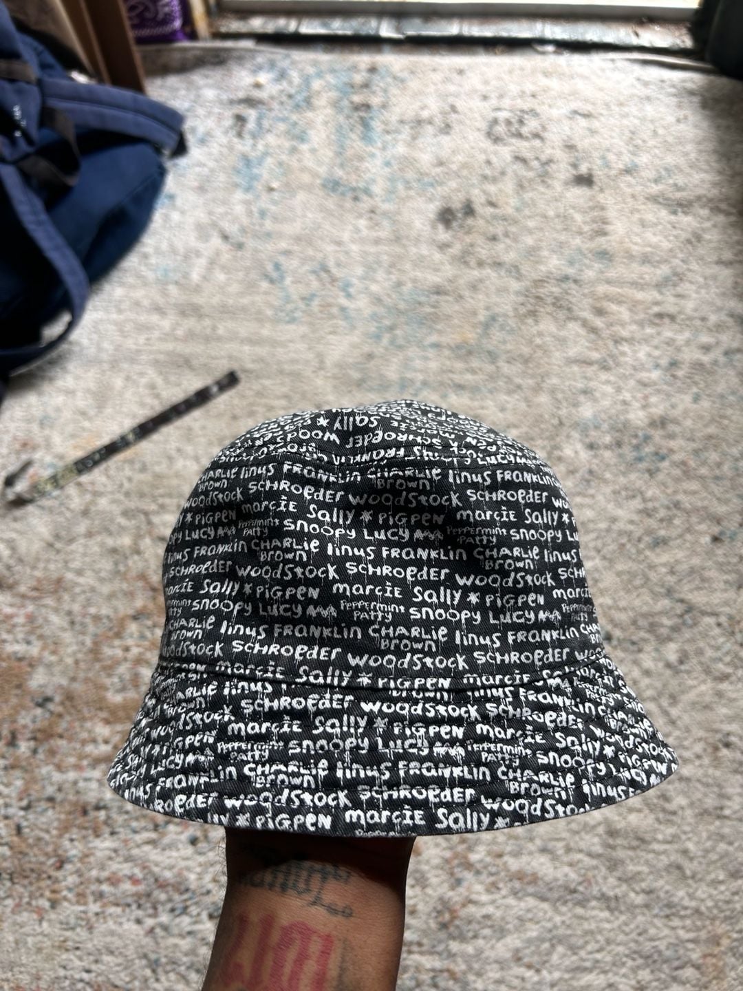 Snoopy Bucket Hat black and white reversible 4