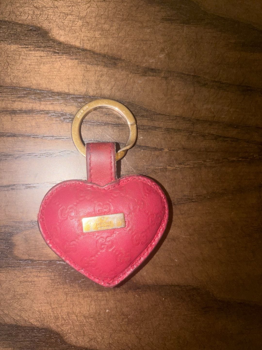 Gucci Heart Keychain Red Leather 2