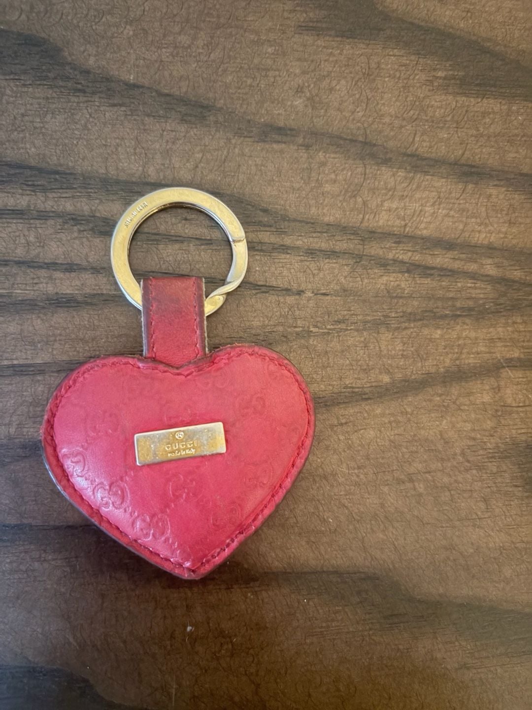 Gucci Heart Keychain Red Leather 3