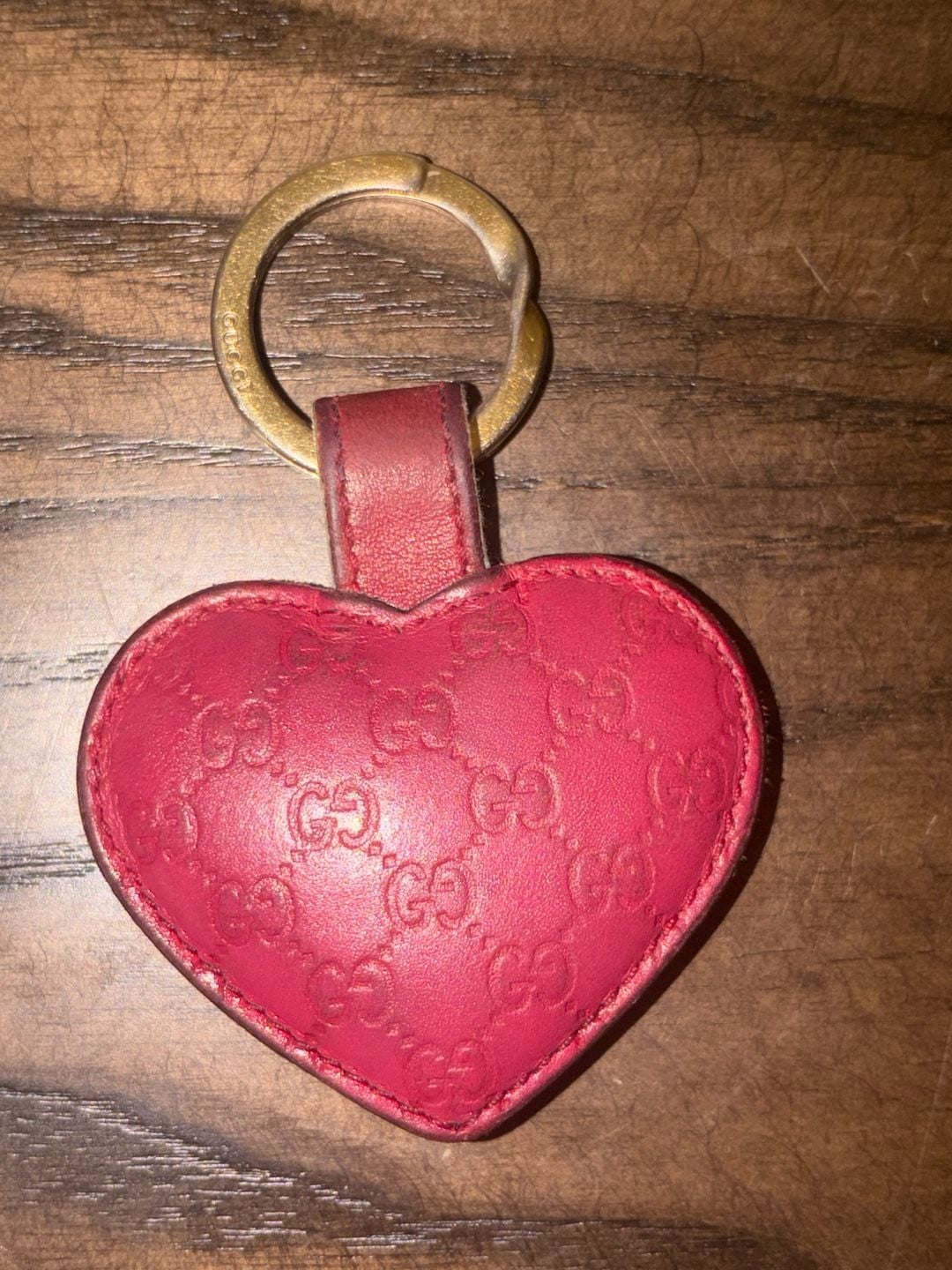 Gucci Heart Keychain Red Leather 5