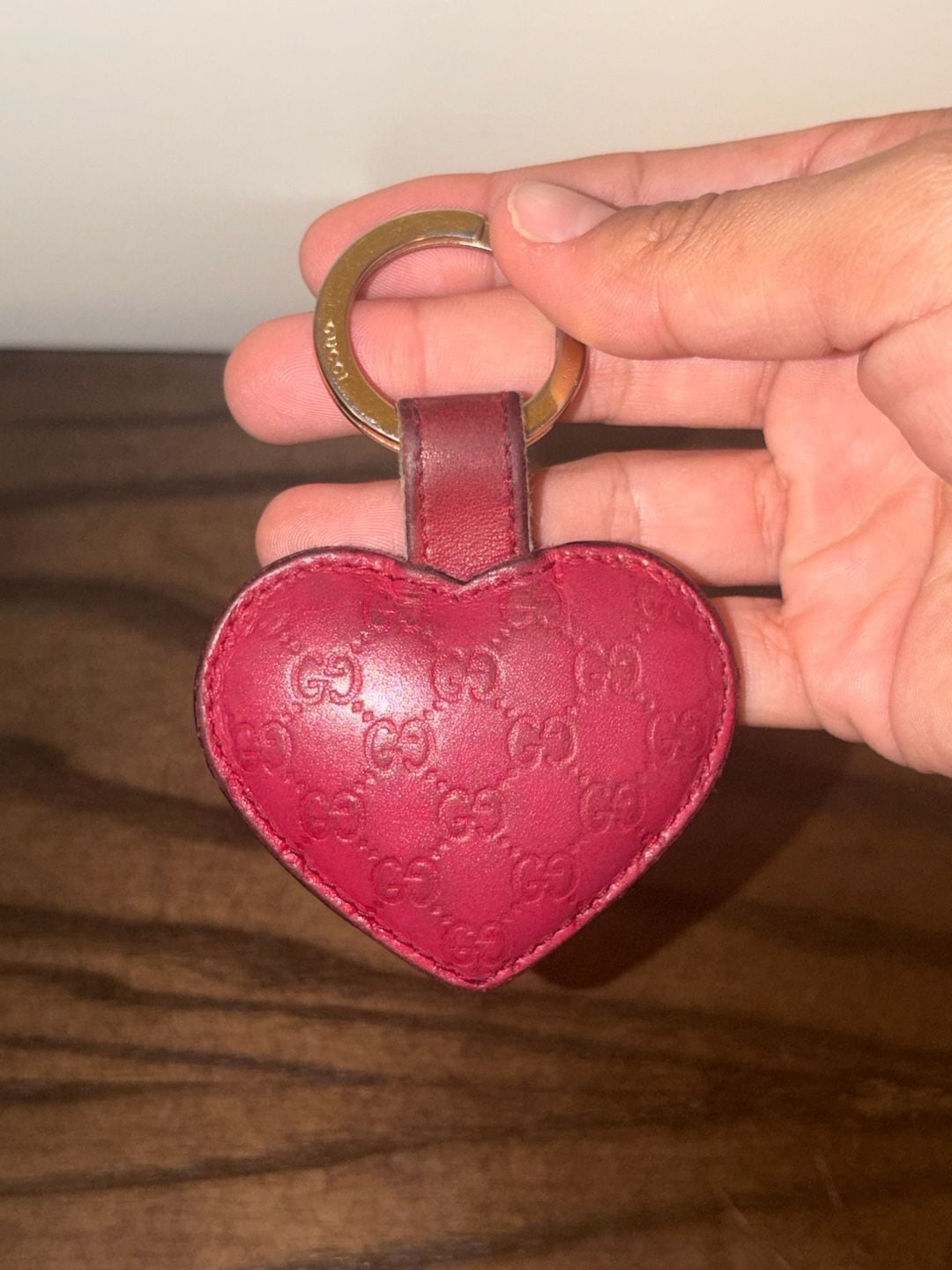 Gucci Heart Keychain Red Leather 7