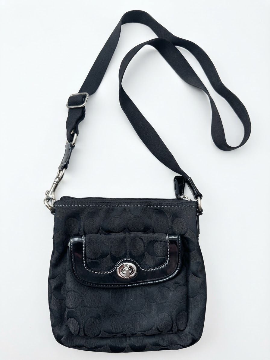 Coach Black Signature C Poppy Crossbody Bag 2