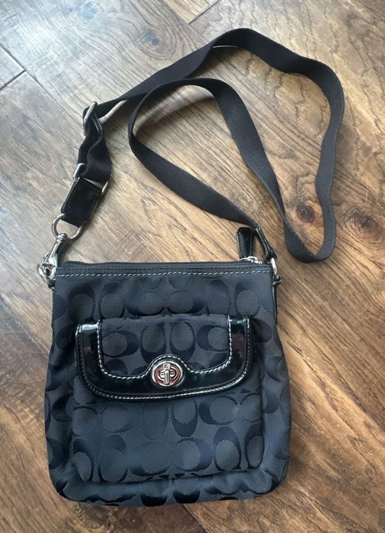 Coach Black Signature C Poppy Crossbody Bag 3