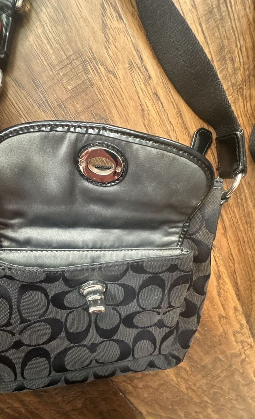 Coach Black Signature C Poppy Crossbody Bag 4