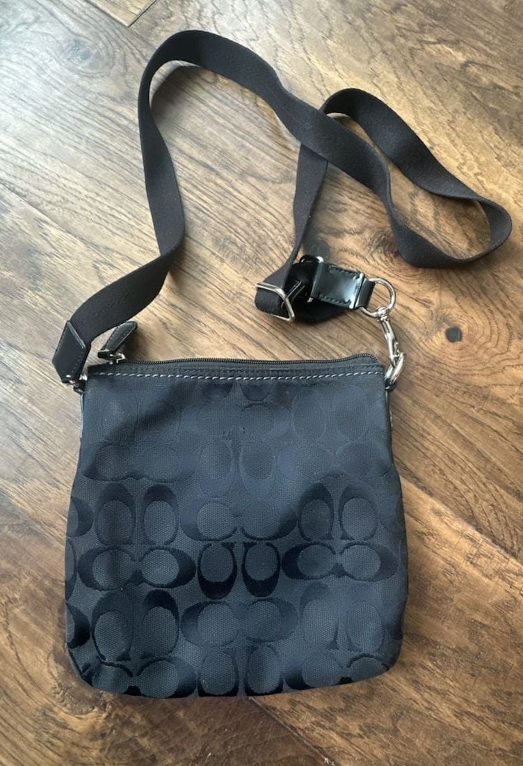Coach Black Signature C Poppy Crossbody Bag 6