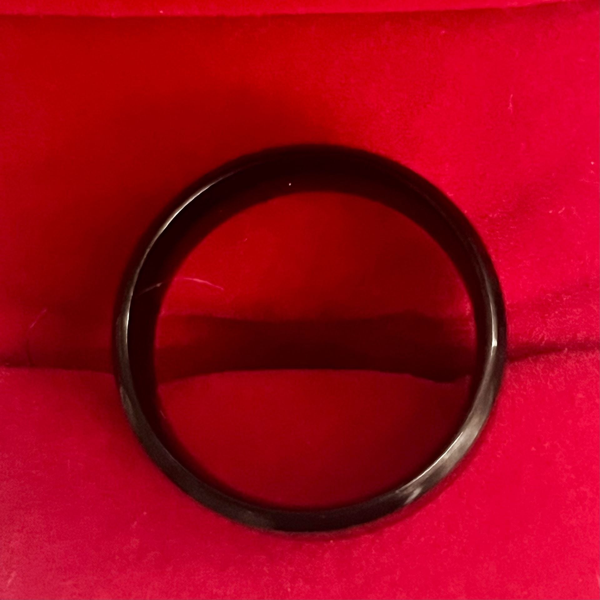 Black Beveled Titanium Steel Polished Finish Band Ring Size 13 4