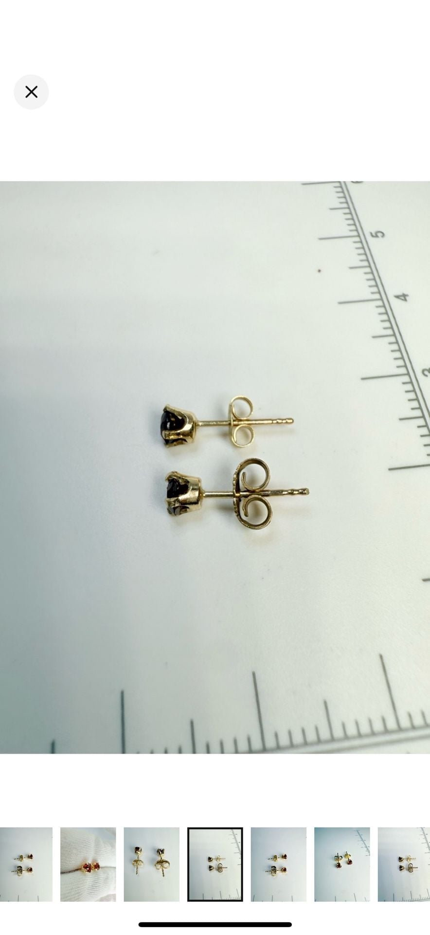 Garnet Stud Earrings 14k Yellow Gold Red Gemstone 14