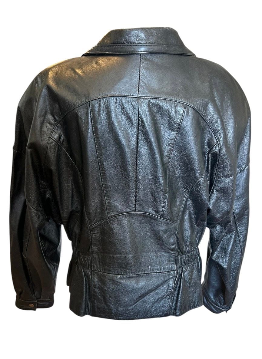 Vintage Maggie Lawrence Leather Jacket Size L Black 4