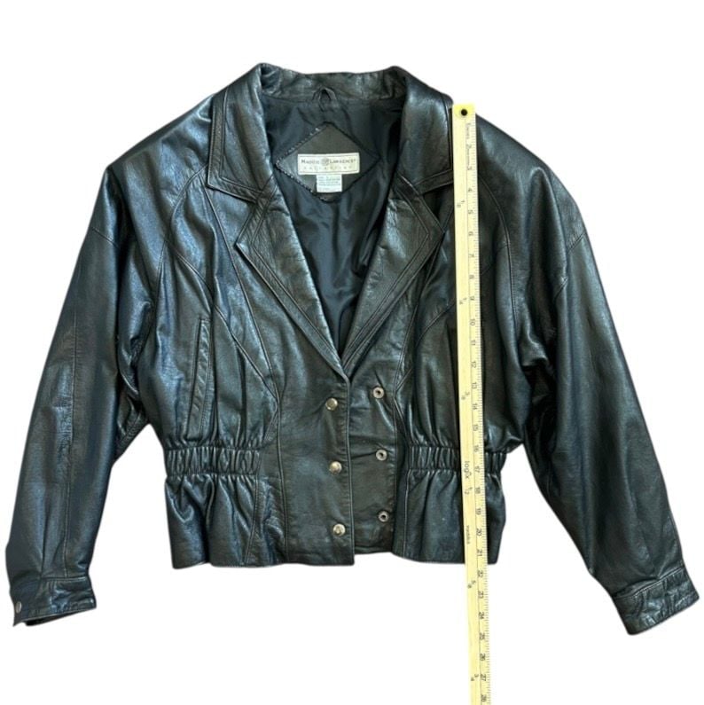 Vintage Maggie Lawrence Leather Jacket Size L Black 5