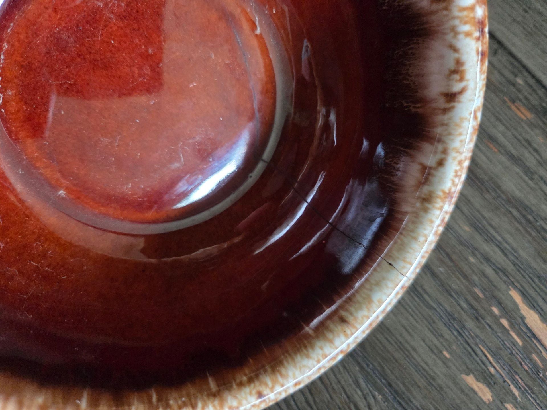 Hull Oven Proof USA Brown Drip Glaze Handled Soup Crock Bowl 3