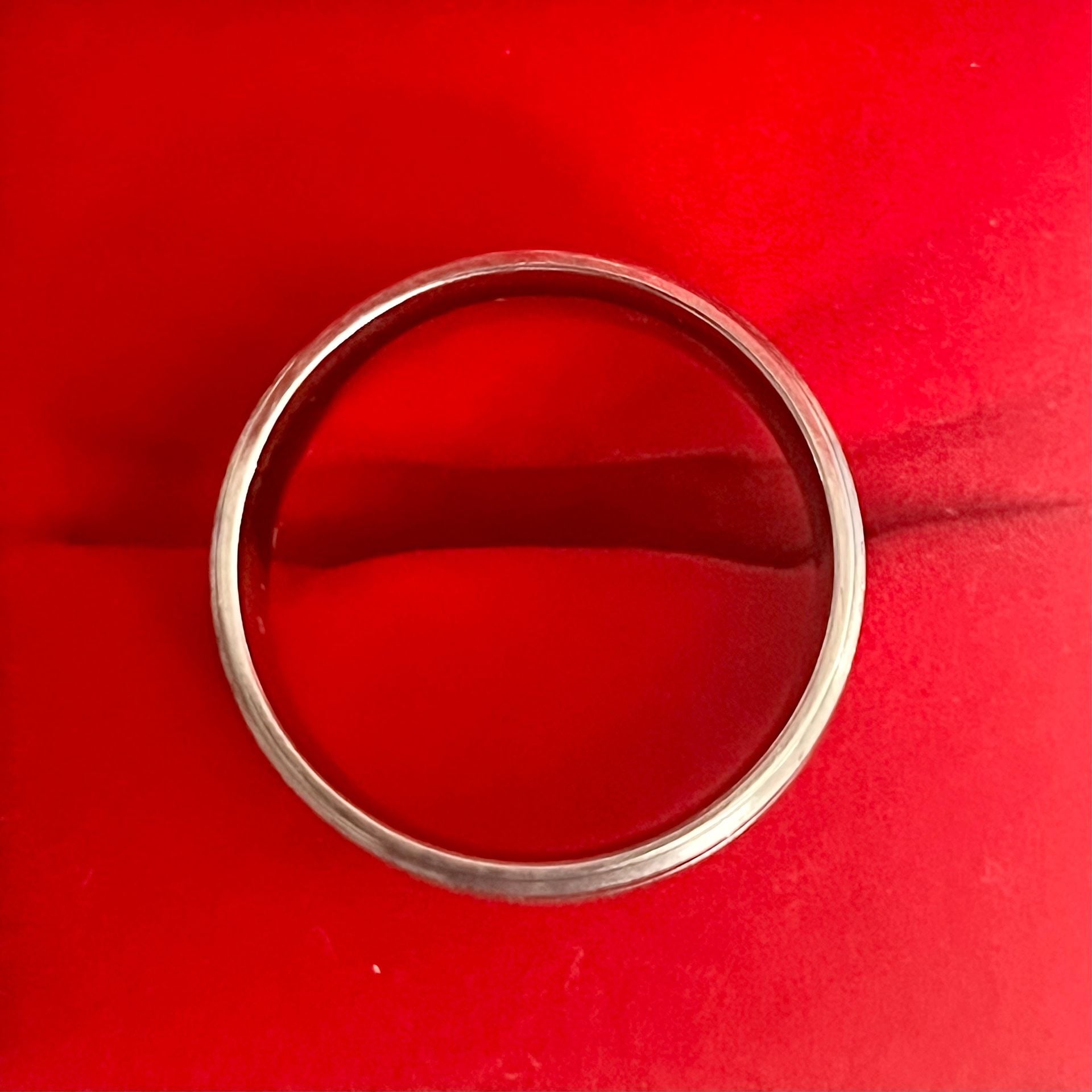 Classic Brushed Grooved Titanium Steel Silver 8mm Band Ring Size 13 4