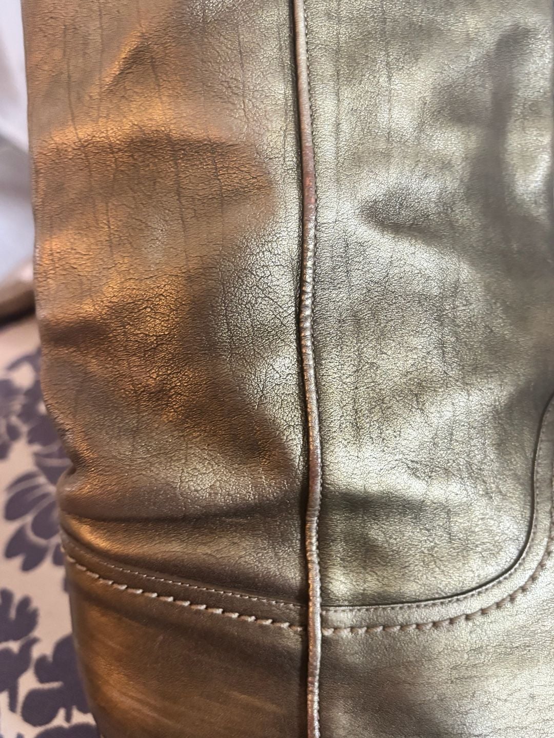 Chanel Metallic Gold Leather CC Tall Boots 18