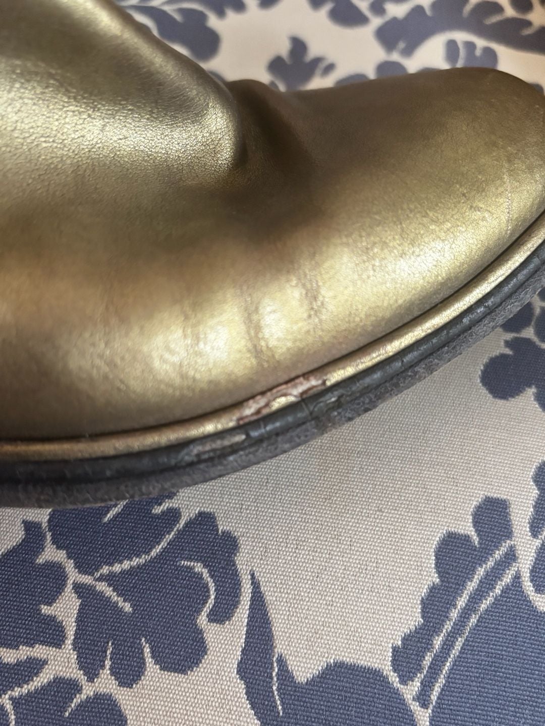Chanel Metallic Gold Leather CC Tall Boots 20
