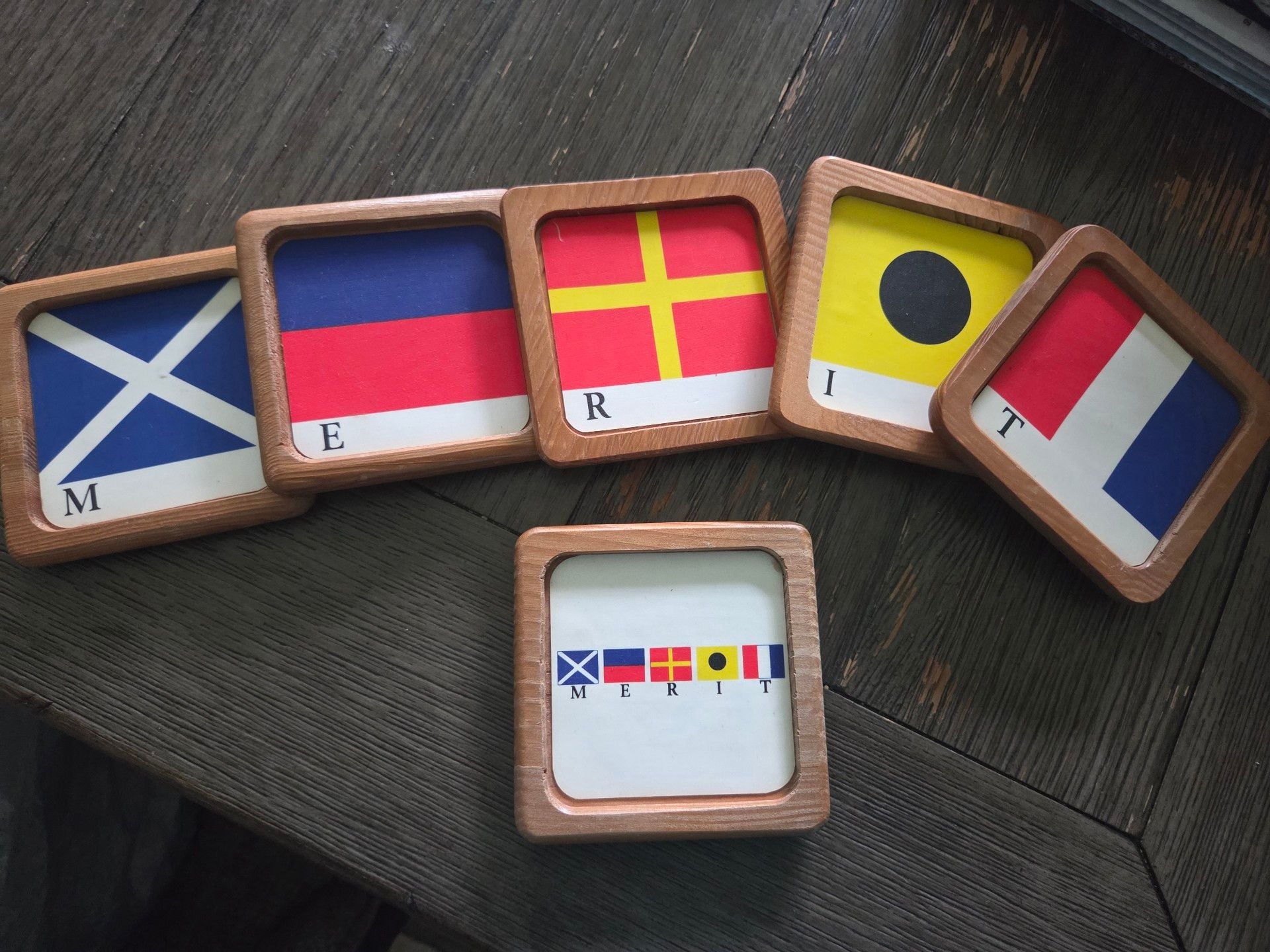 Vintage 1986 Philip Morris Merit Sea Coasters Promo 6 Coaster Set 1