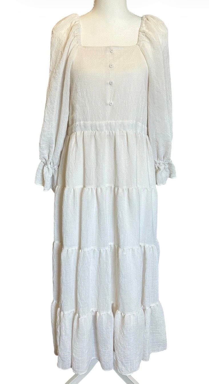 Mia Joy Joyfolie Boho Western Style Maxi Dress Size 12 Ivory 2