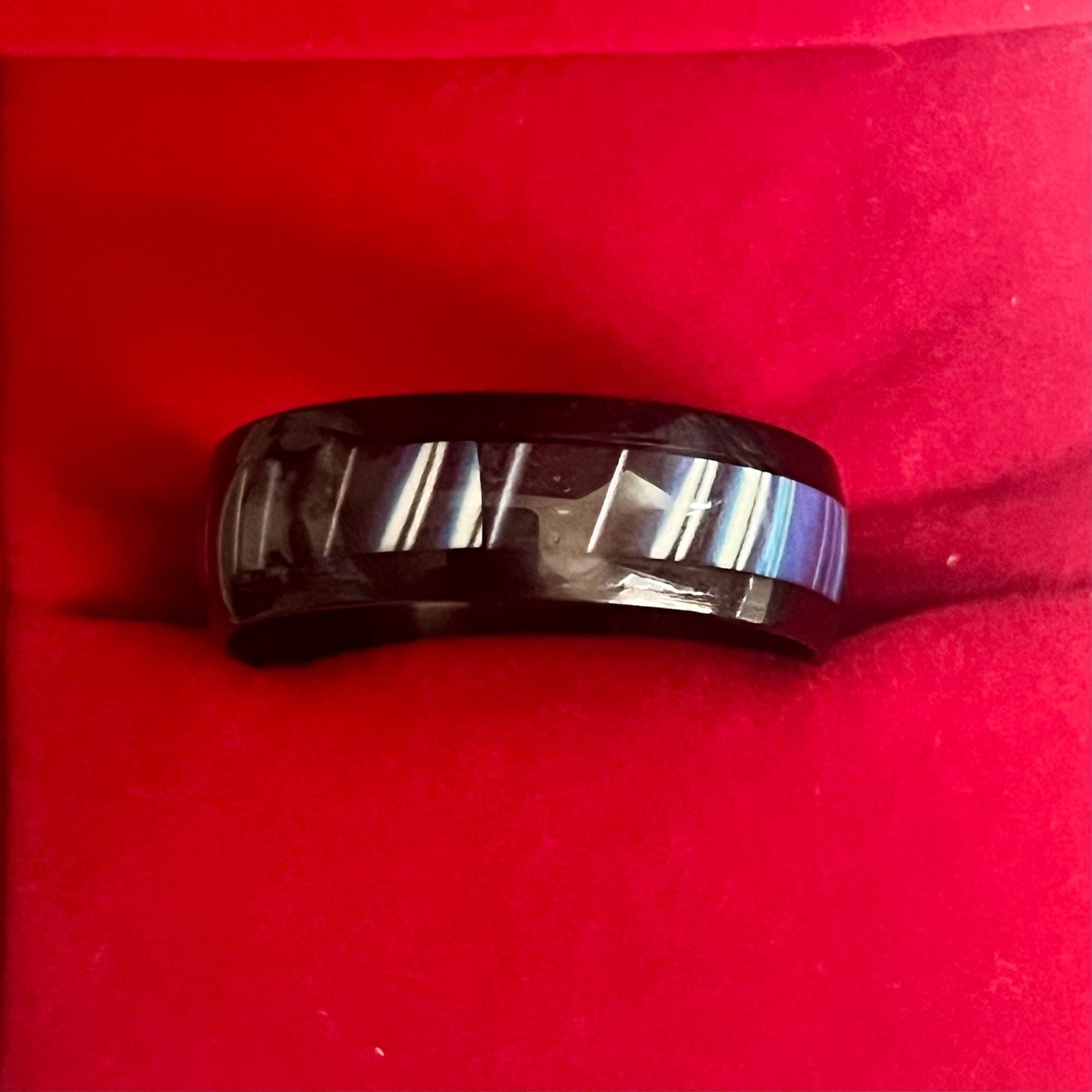 Crucible Black Plated Titanium Steel 8mm Band Size 13 2