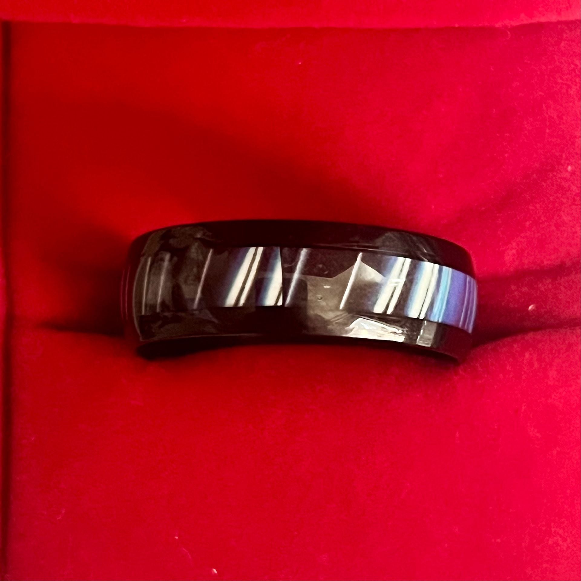 Crucible Black Plated Titanium Steel 8mm Band Size 13 3