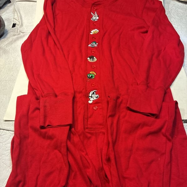Warner Bros. Studio Store Looney Tunes Pajama Jumpsuit Size M/L Red