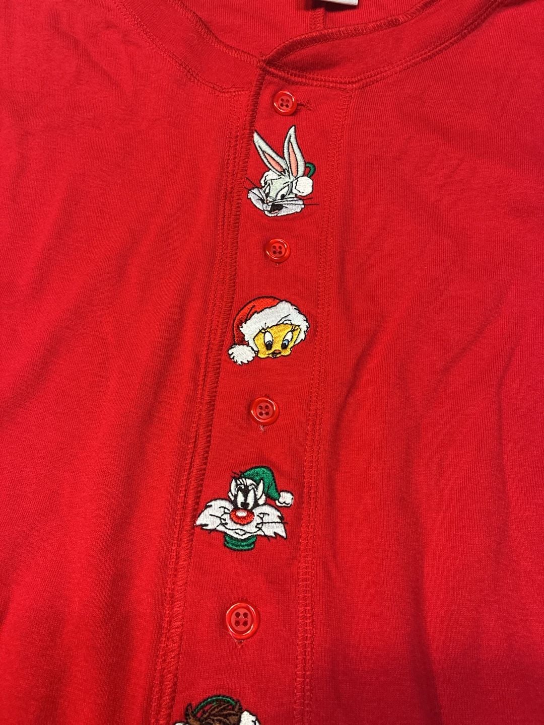 Warner Bros. Studio Store Looney Tunes Pajama Jumpsuit Size M/L Red 4