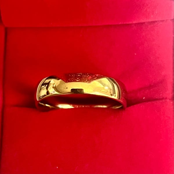 Classic Gold Plated Titanium Steel 6mm Band Ring Size 13