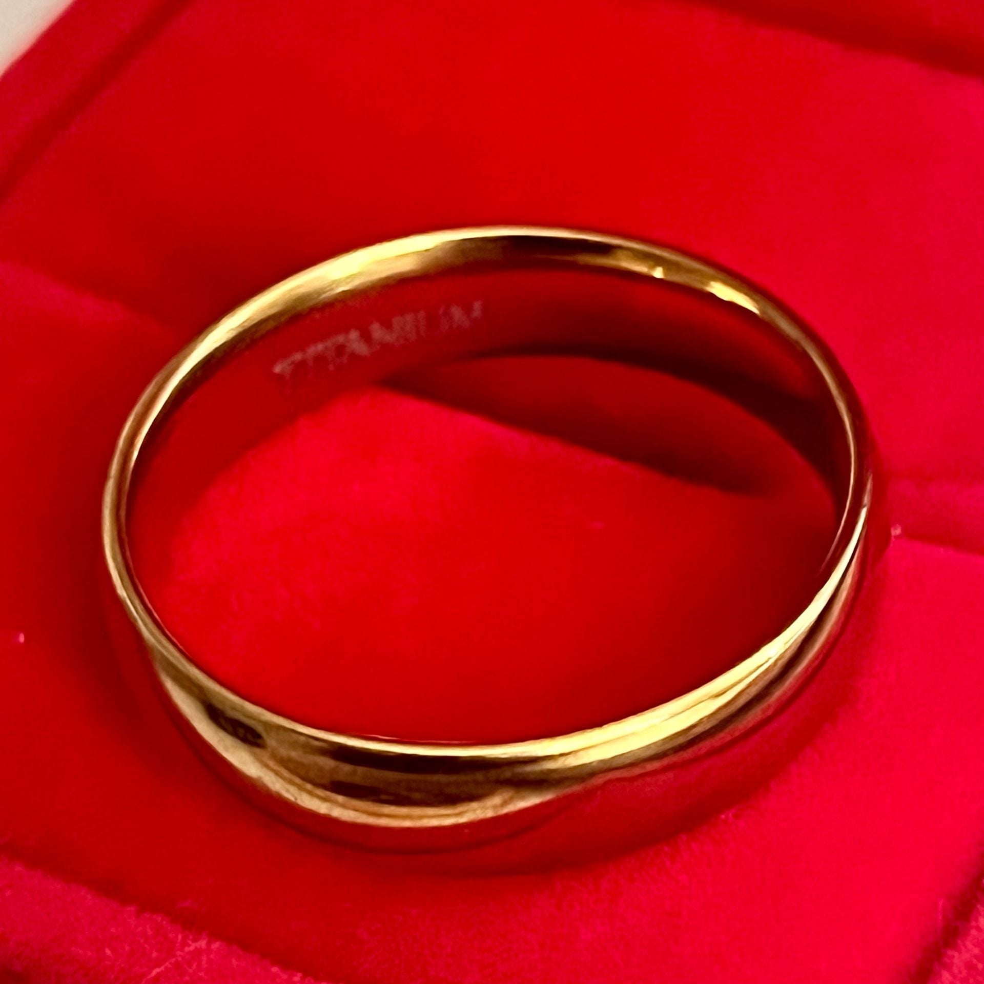 Classic Gold Plated Titanium Steel 6mm Band Ring Size 13 3