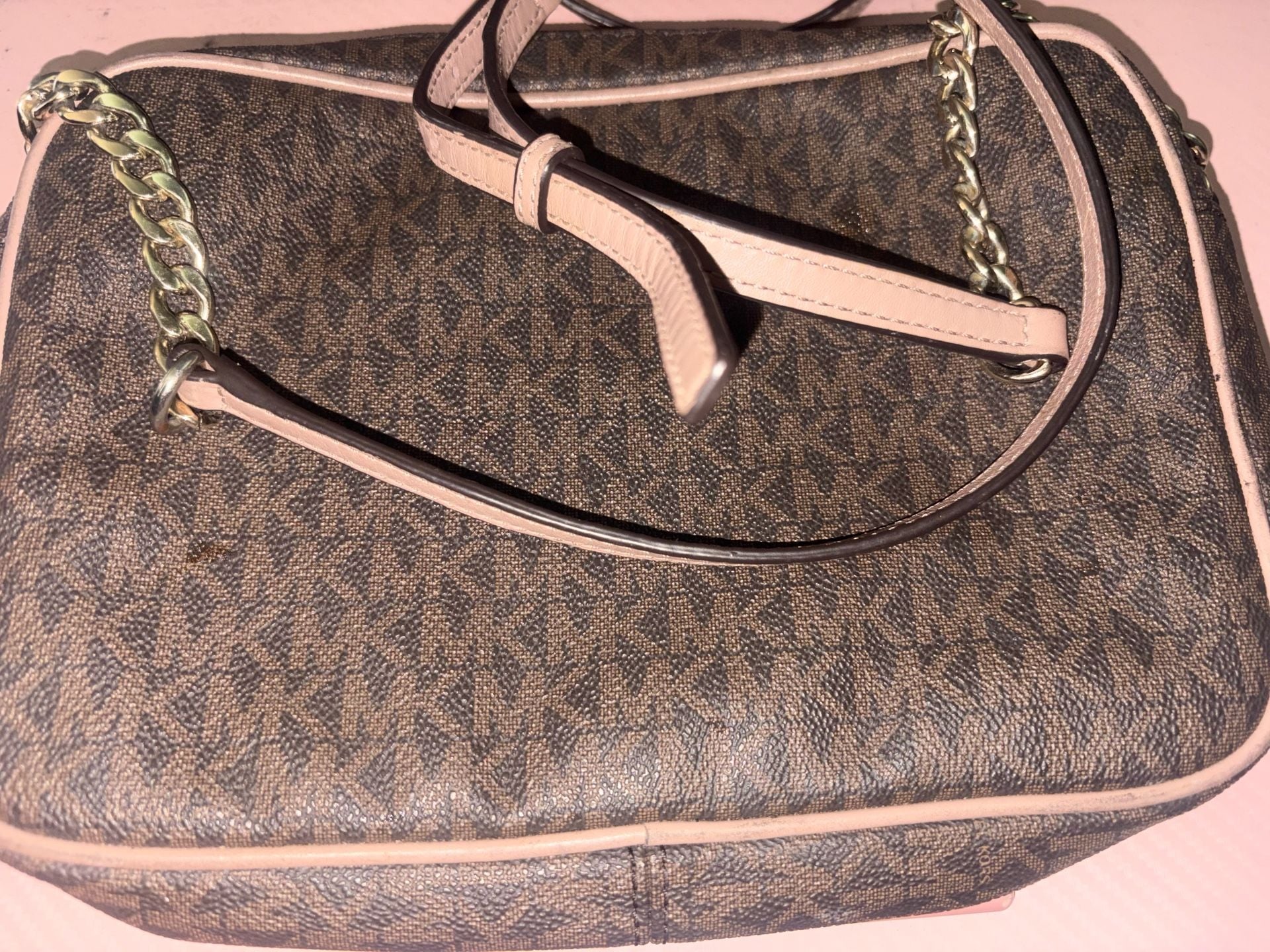 Michael Kors Jet Set Signature Crossbody Bag Brown PVC Monogram 3