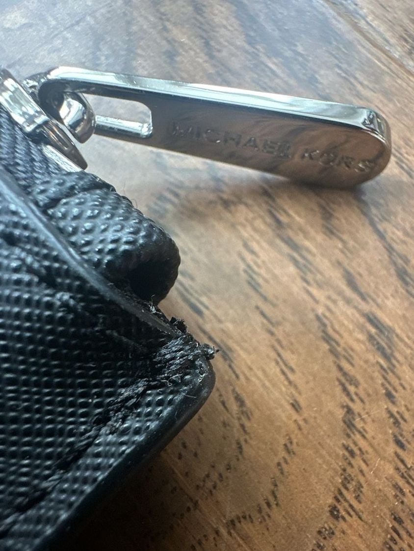 Michael Kors Saffiano Leather Wristlet Pouch Black 5