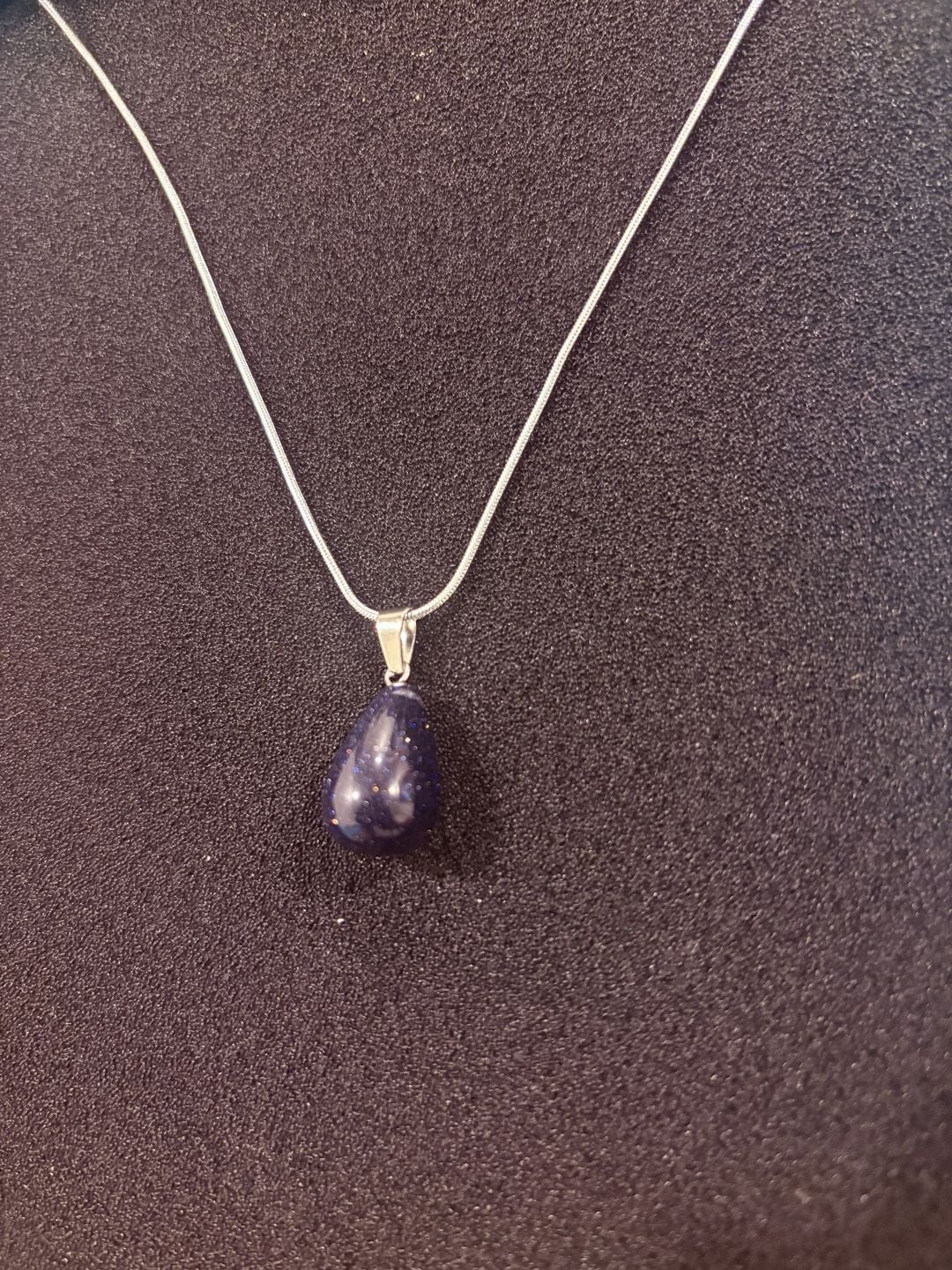 Blue Sandstone Pendant Necklace 5