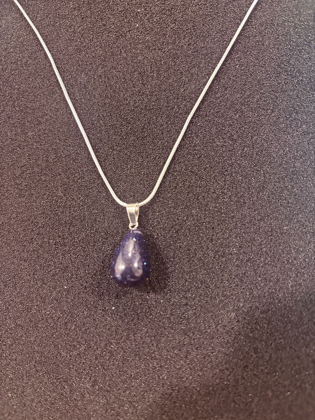 Blue Sandstone Pendant Necklace 6