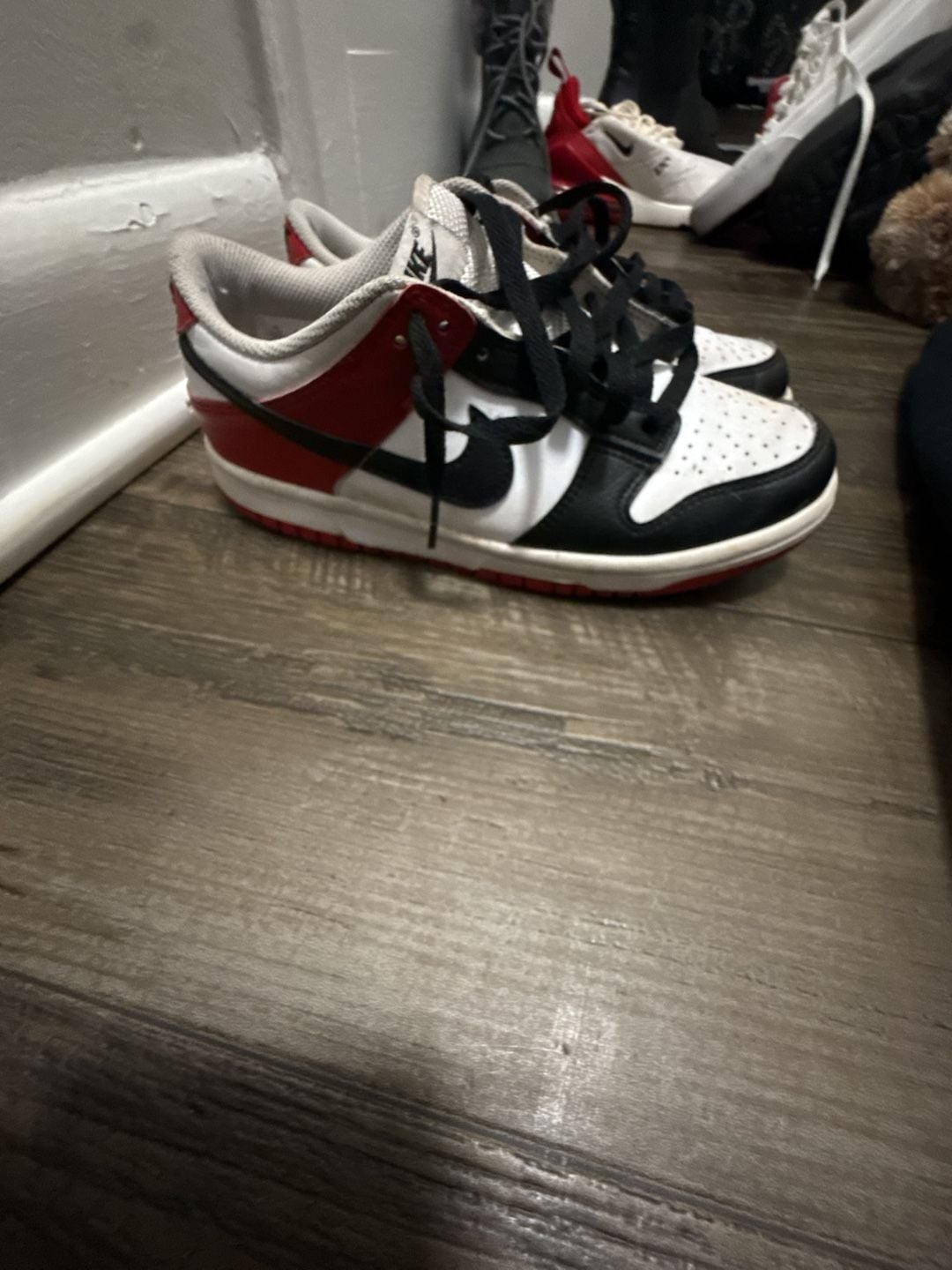 Nike Dunk Low Black Red White Sneakers 4