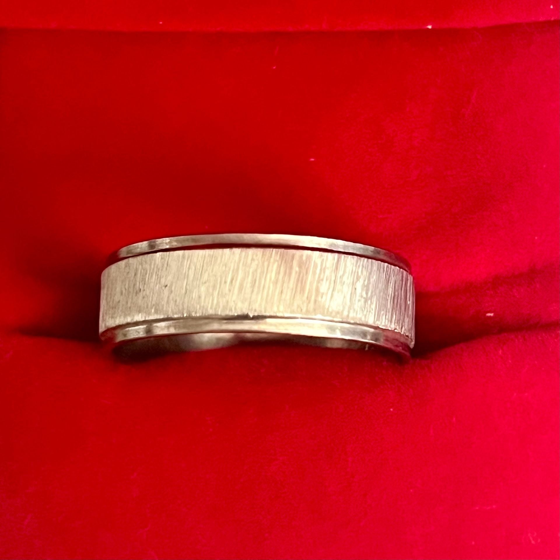 Brushed Groove Titanium Steel Silver 6mm Band Wedding Ring Size 12 1