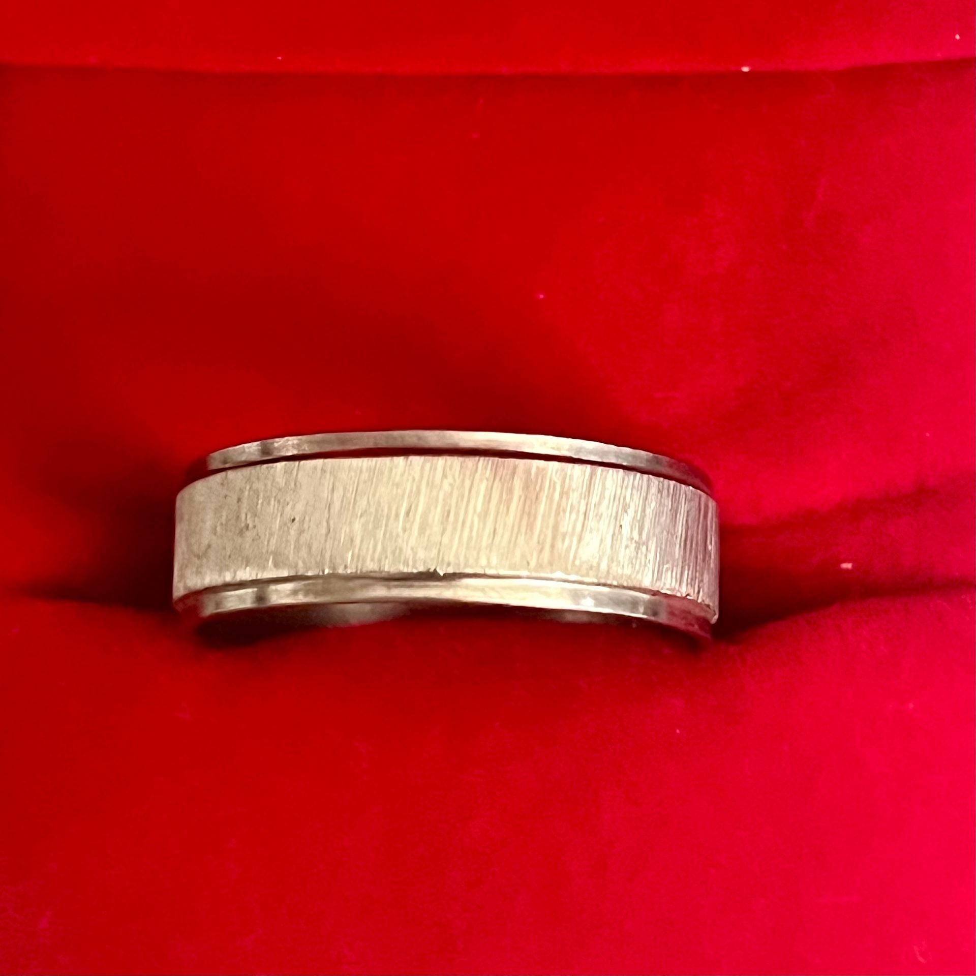 Brushed Groove Titanium Steel Silver 6mm Band Wedding Ring Size 12 2