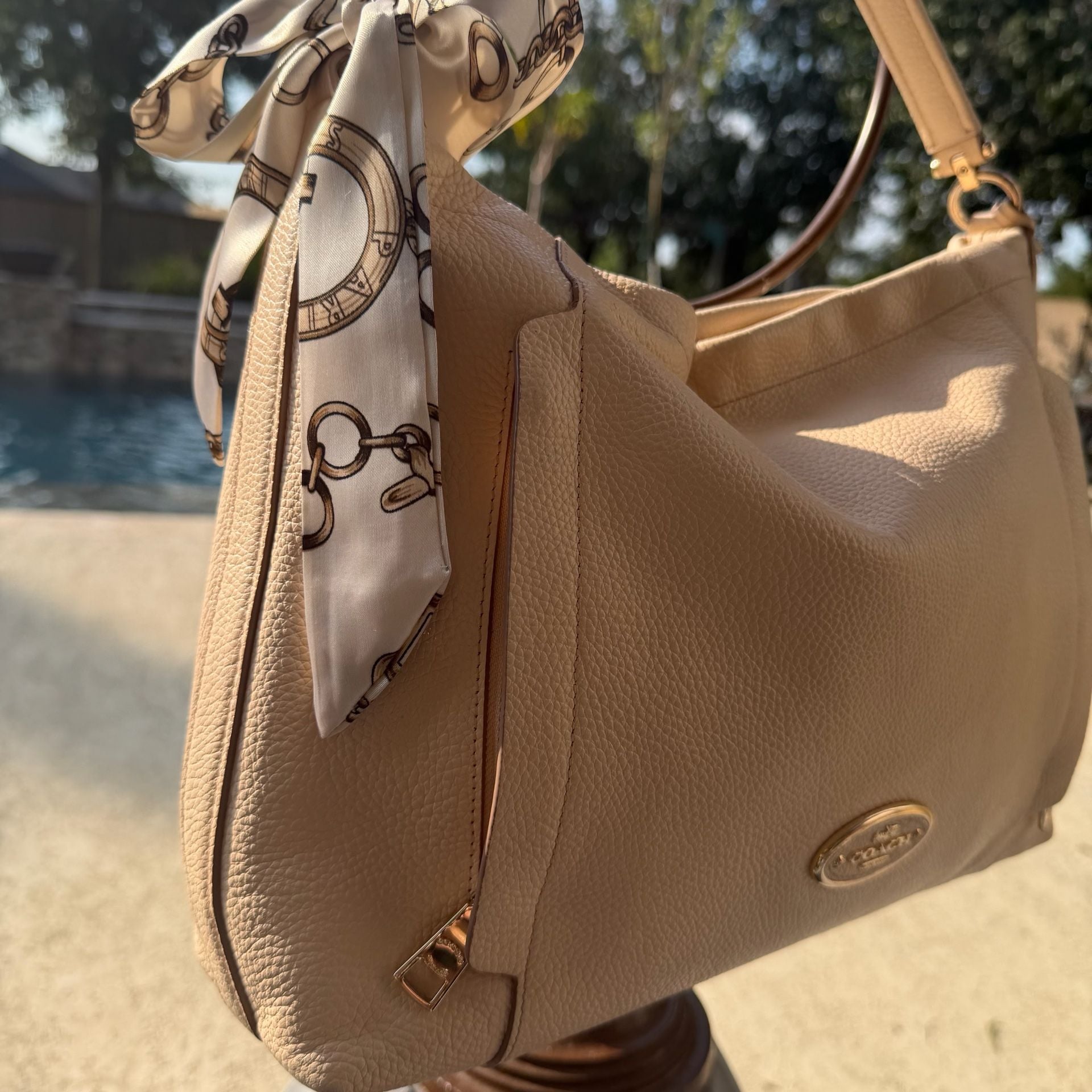 Coach Scout Hobo Leather Shoulder Bag Tan 10