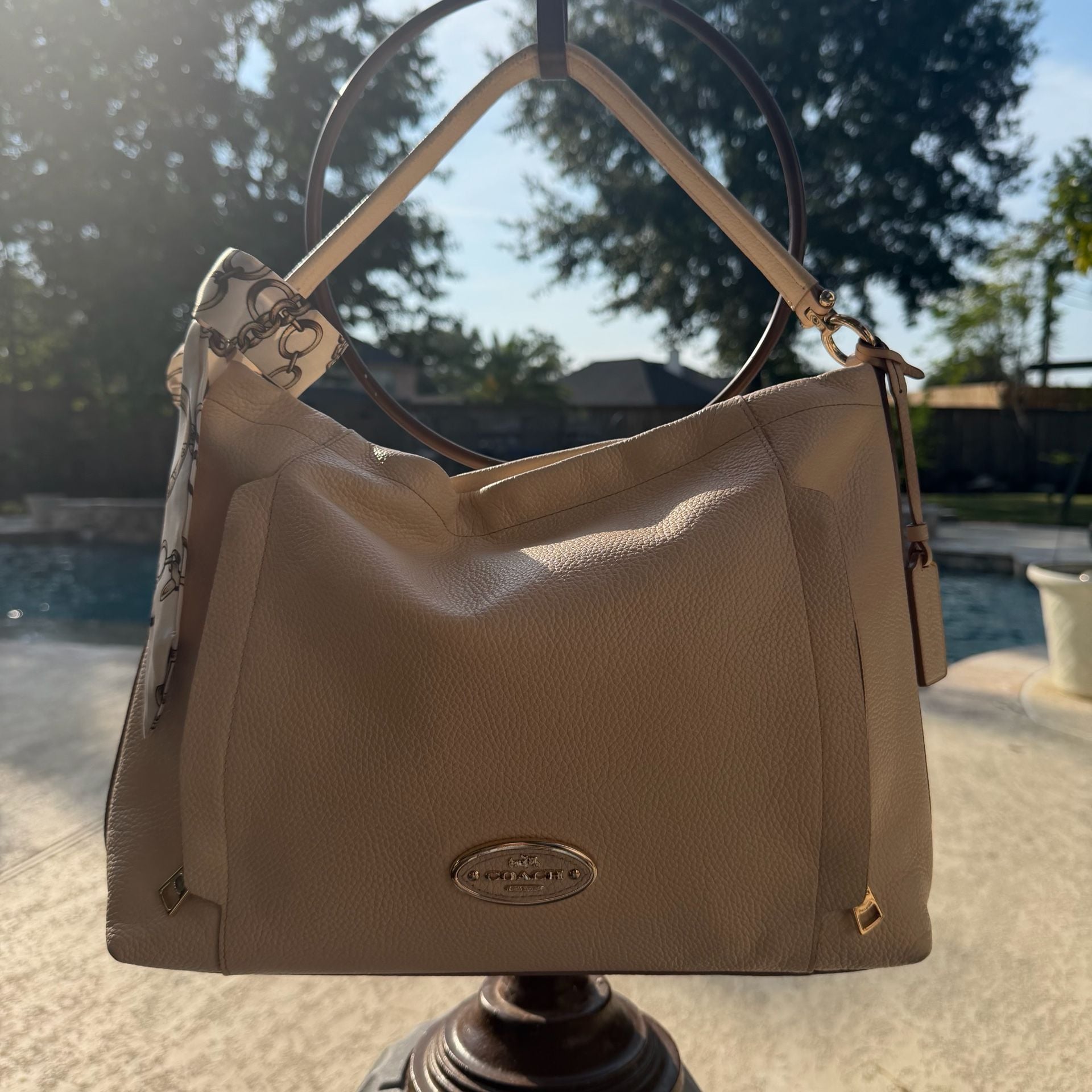 Coach Scout Hobo Leather Shoulder Bag Tan 11