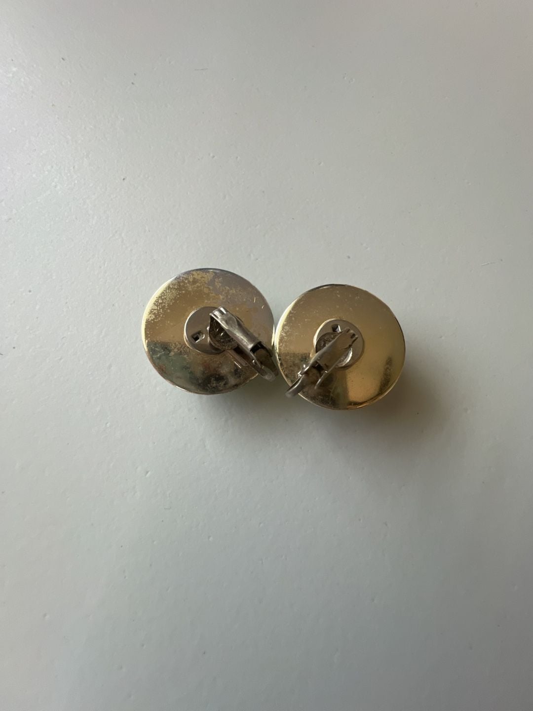 Vintage Green Enamel Dome Clip-On Earrings 3