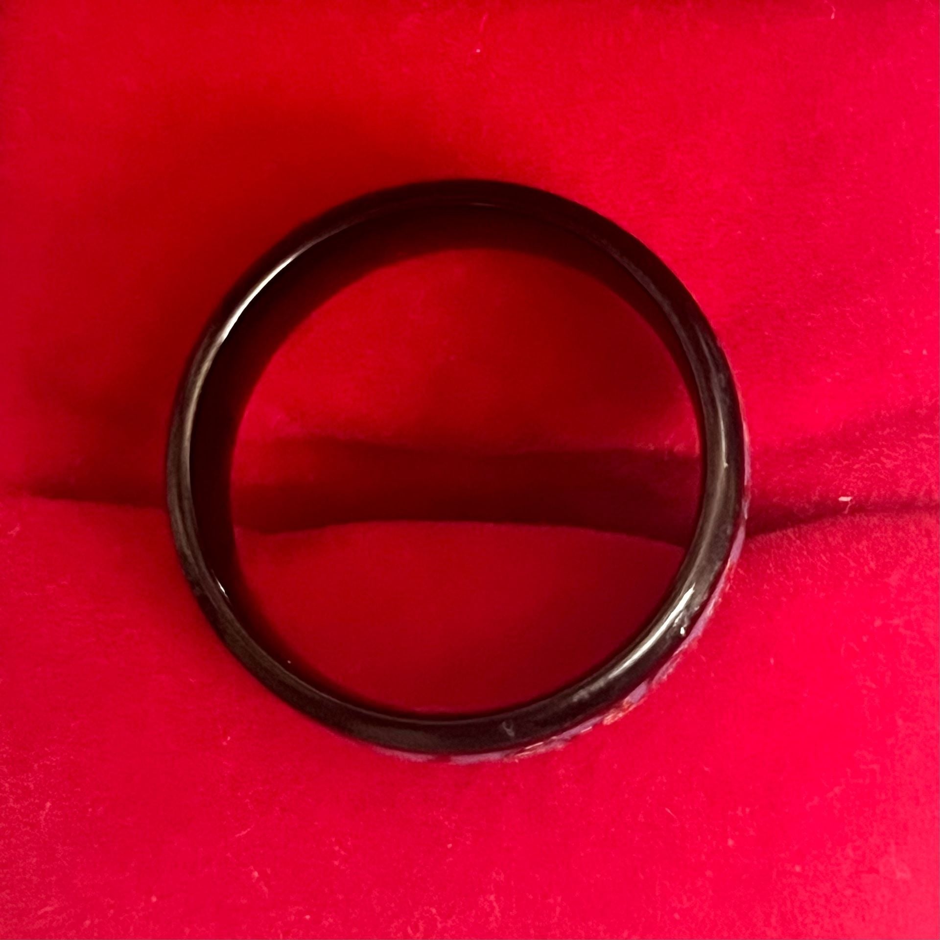 Dolphin Enamel Black Titanium Steel 6mm Band Ring Size 13 4