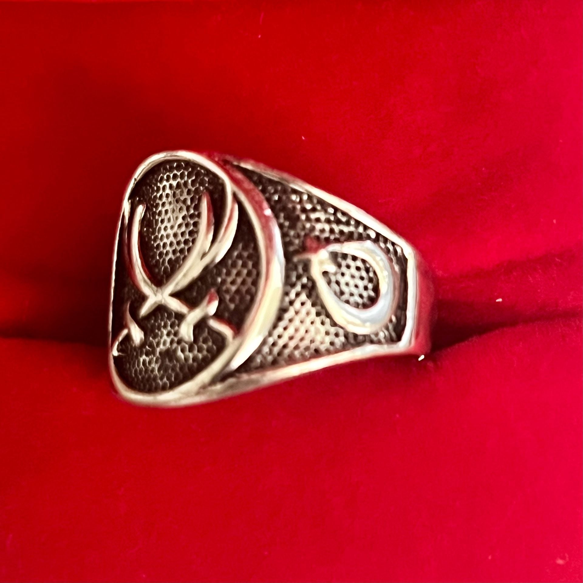 Zulfiqar Crossed Sword Ring Silver Turkish Style Adjustable Size 9-14 4