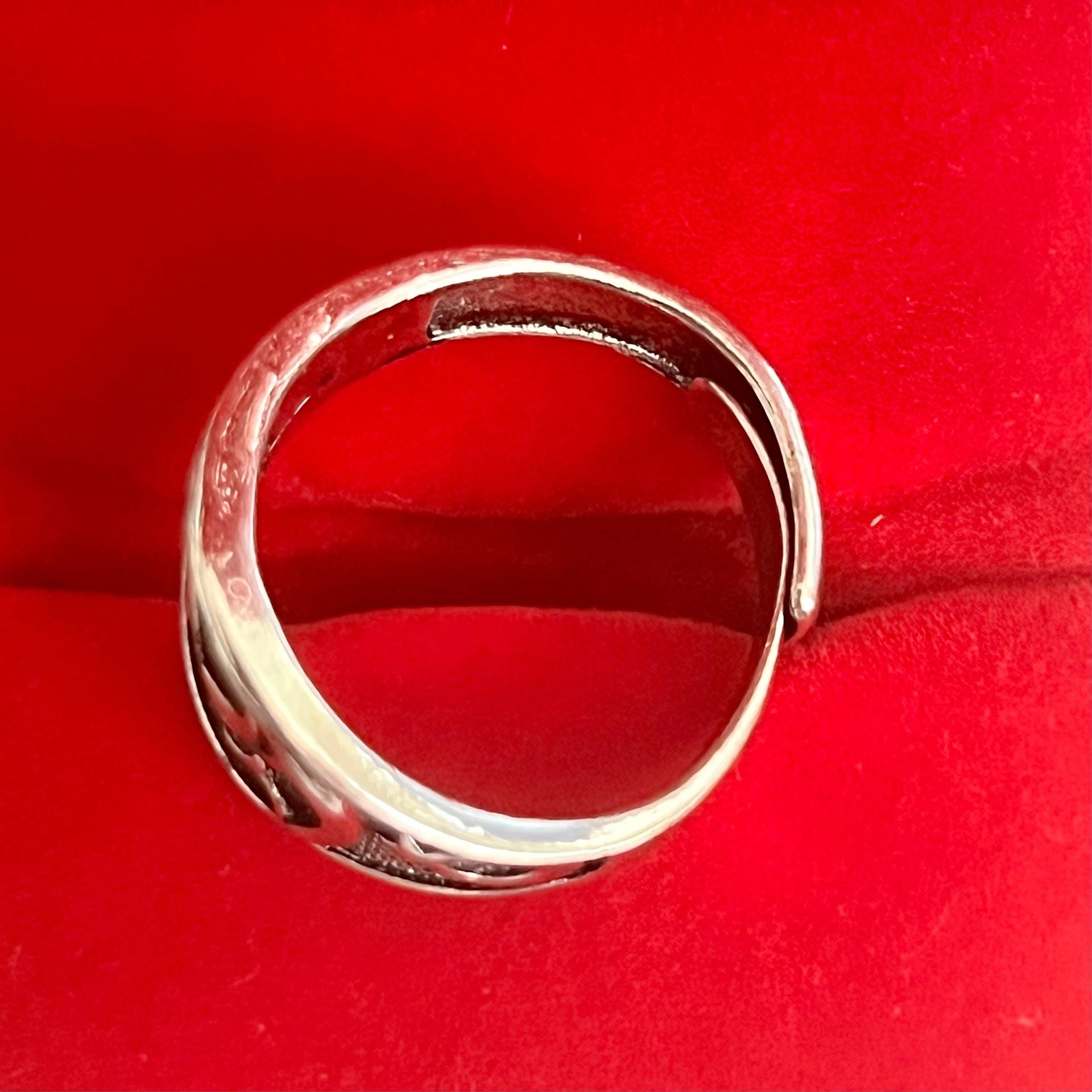 Zulfiqar Crossed Sword Ring Silver Turkish Style Adjustable Size 9-14 5