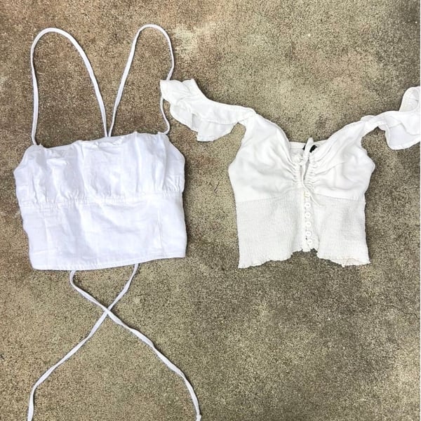 Boho Crop Tank Top Bundle Off The Shoulders / Lace up back.  