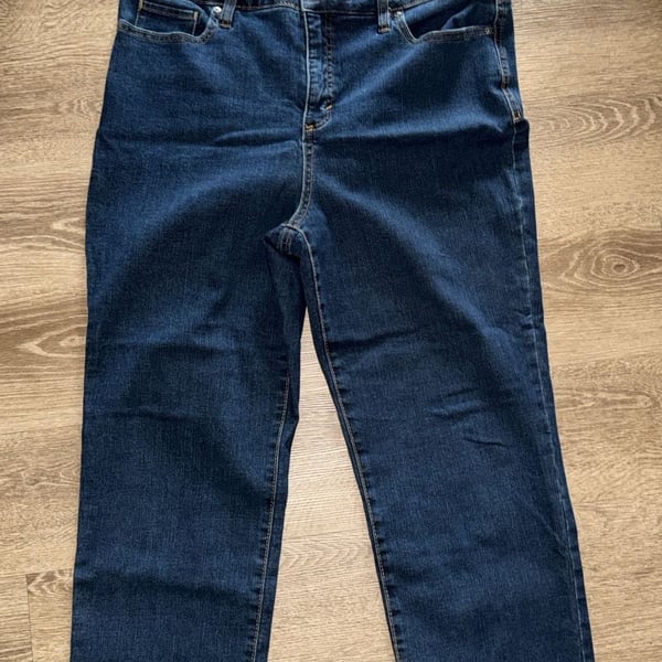 Style & Co Straight Leg Jeans Size 16S Dark Wash Blue Denim