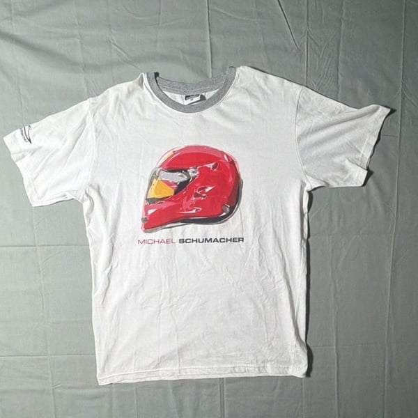 Michael Schumacher T-Shirt Size M White Helmet Graphic