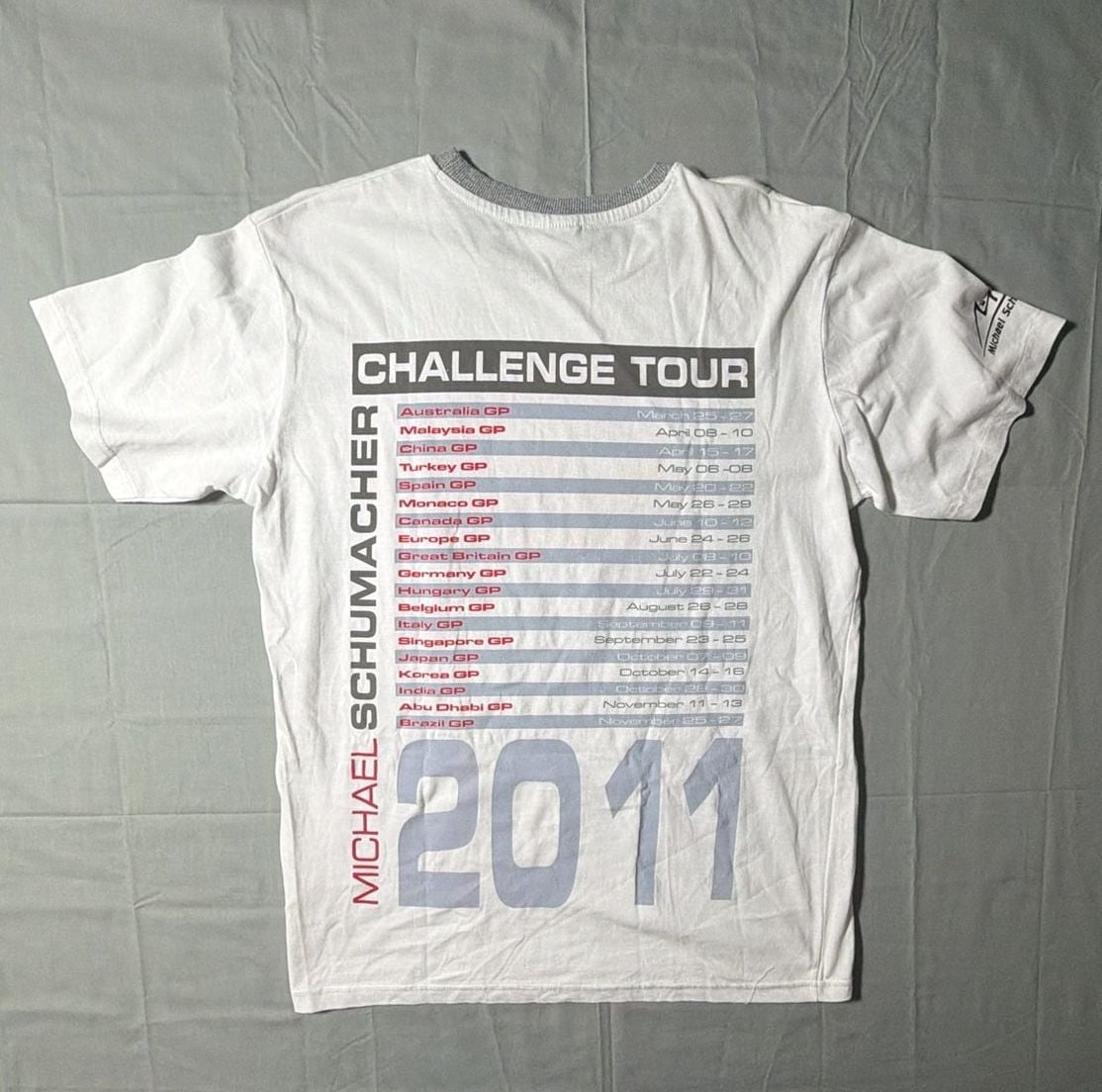 Michael Schumacher T-Shirt Size M White Helmet Graphic 9