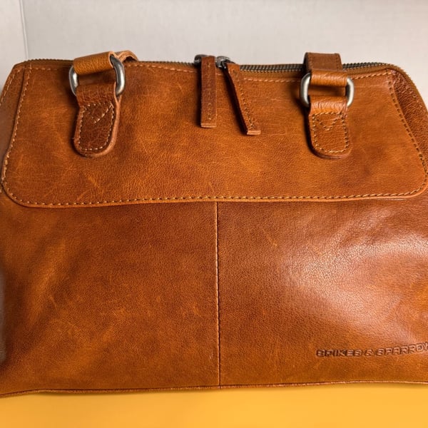 Spikes & Sparrow Leather Shoulder Bag Brown