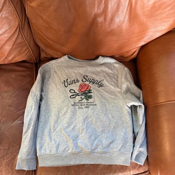 Vans Supply Rose & Scissors Crewneck Sweatshirt Gray