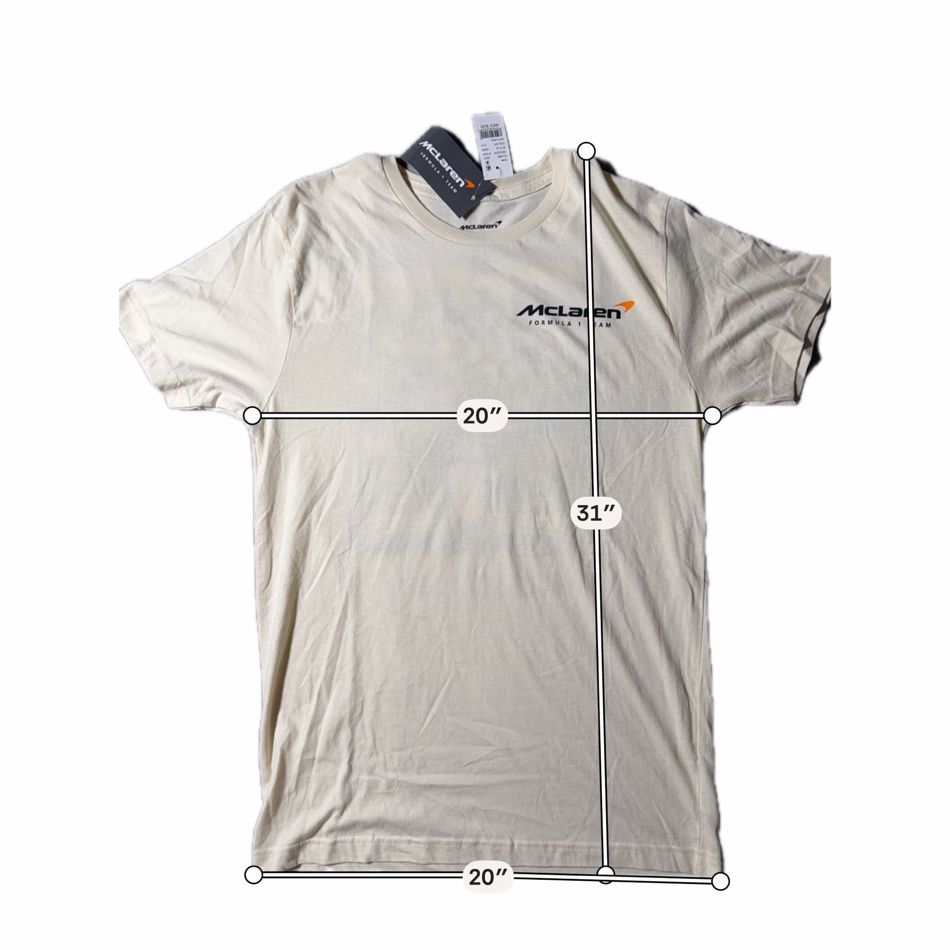 McLaren Formula 1 Team T-Shirt Size M Natural Cotton Graphic Tee 8