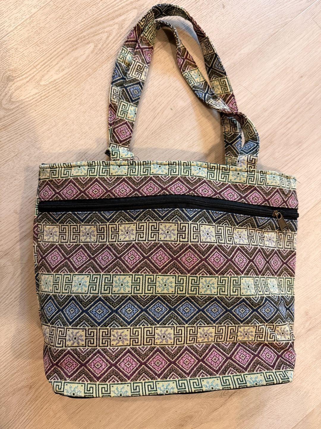 Bohemian Woven Tapestry Tote Bag Geometric Ethnic Boho Handbag Purse 2
