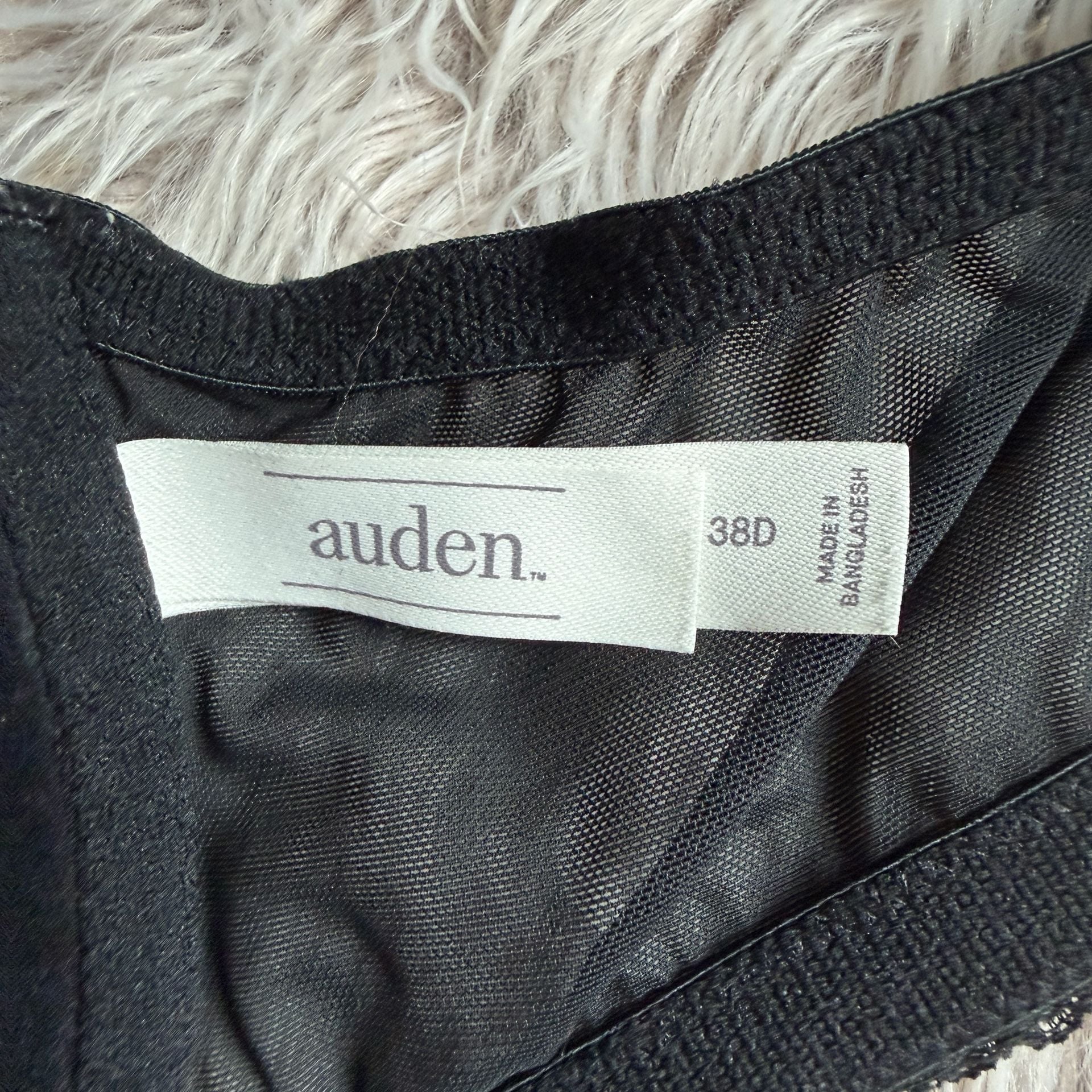 Auden The Ace Bra Size 38D Black Racerback 3